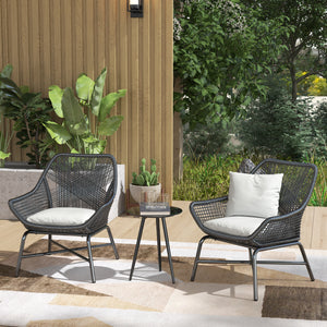 Petite table basse ronde, table d'appoint, plateau en verre trempé, pieds effilés, cadre en acier, table de jardin pour balcon, jardin, terrasse, salon, noir