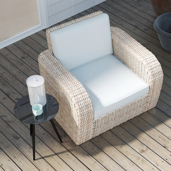 Petite table basse ronde, table d'appoint, plateau en verre trempé, pieds effilés, cadre en acier, table de jardin pour balcon, jardin, terrasse, salon, noir