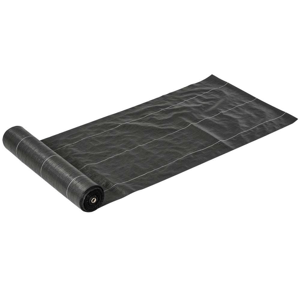 Toiles de paillage - Toile anti mauvaises herbes - toile de paillage anti mauvaises herbes 130 g/m² - indéchirable perméable à l'eau anti UV dim. 92L x 1l m - PP noir vert