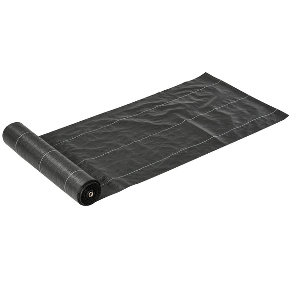 Toiles de paillage - Toile anti mauvaises herbes - toile de paillage anti mauvaises herbes 130 g/m² - indéchirable perméable à l'eau anti UV dim. 92L x 1l m - PP noir vert