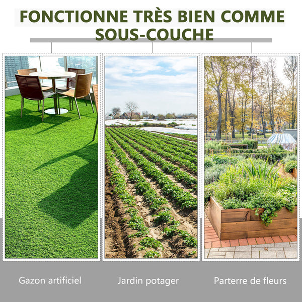 Toiles de paillage - Toile anti mauvaises herbes - toile de paillage anti mauvaises herbes 130 g/m² - indéchirable perméable à l'eau anti UV dim. 92L x 1l m - PP noir vert