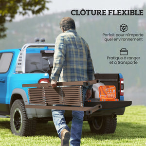 Barrière Extensible rétractable barrière de sécurité 250L x 31l x 104H cm alu métal Chocolat