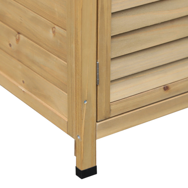Armoire de jardin abri jardin remise pour outils sur pied dim. 87L x 46,5l x 96,5H cm  étagère portes persiennes toit bitumé jaune