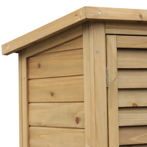 Armoire de jardin abri jardin remise pour outils sur pied dim. 87L x 46,5l x 96,5H cm  étagère portes persiennes toit bitumé jaune