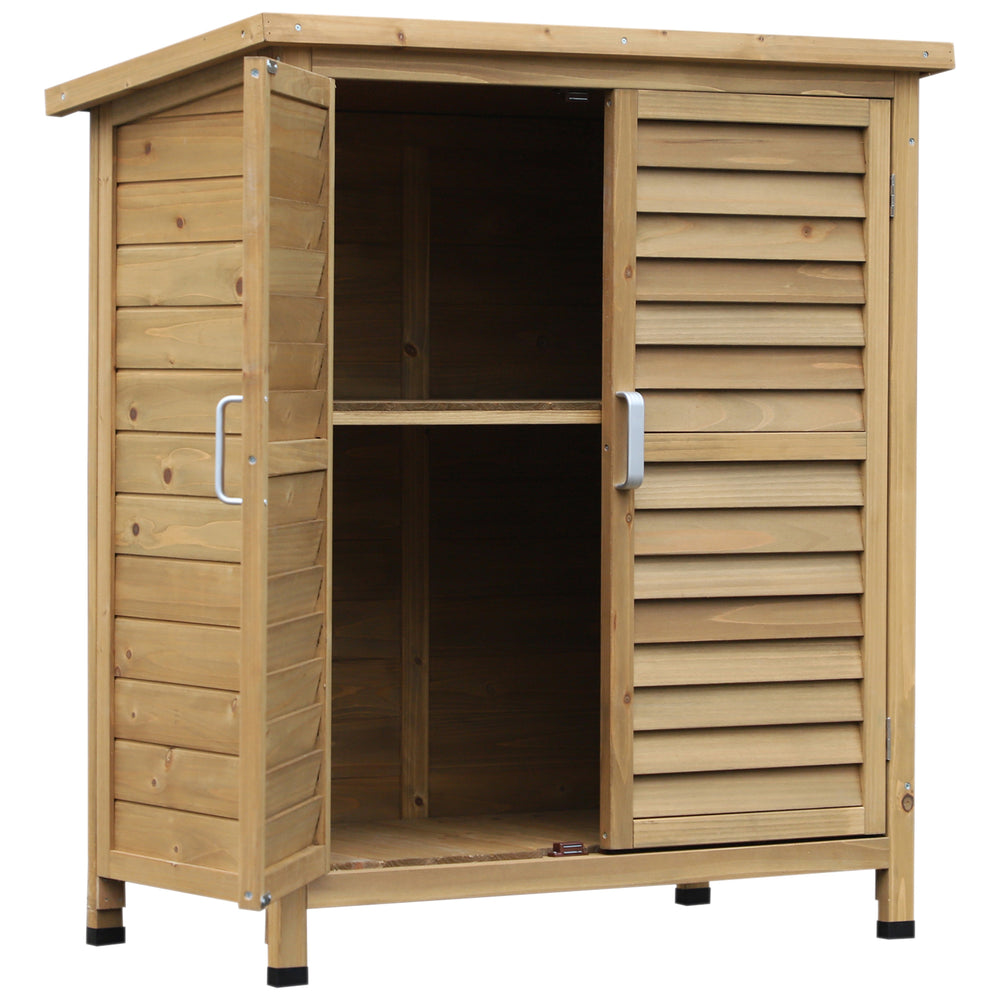 Armoire de jardin abri jardin remise pour outils sur pied dim. 87L x 46,5l x 96,5H cm  étagère portes persiennes toit bitumé jaune