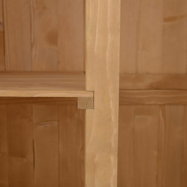 Abri de Jardin en bois Armoire de Jardin dim. 127,5L x 50l x 164H cm 2 étagères 2 Portes 2 fenêtres Toit bitumé étanche Bois Massif Sapin pré-huilé bois naturel