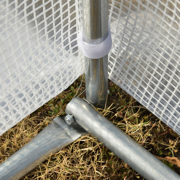 Serre de jardin 18 m² dim. 6L x 3l x 2H m avec porte + parois latérales zippées enroulables, 12 fenêtres, acier PE haute densité 140 g/m² Anti-UV blanc