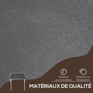 Store banne manuel rétractable 2L x 1,5l x 1,7-2,8H m inclinaison réglable installation rapide store banne sans perçage pour balcon métal aluminium polyester gris