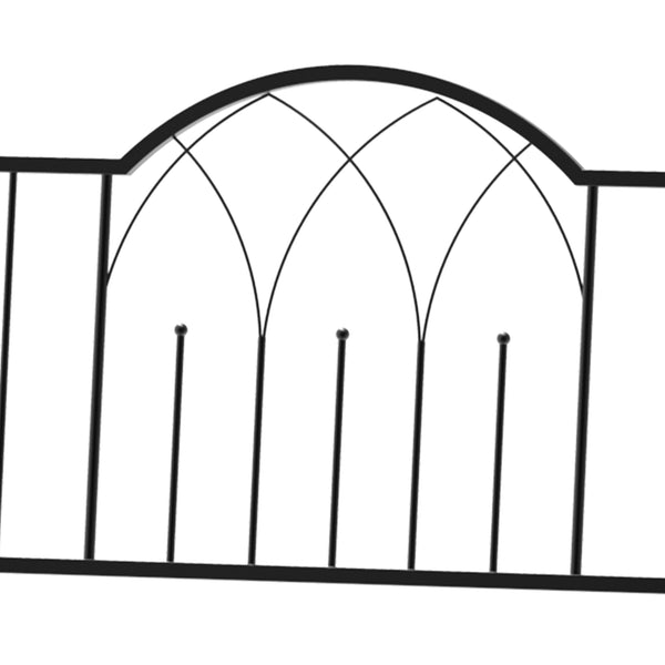 Arche à rosiers Banc de Jardin 2 Places 2 en 1 dim. 115L x 59l x 203H cm métal époxy Noir