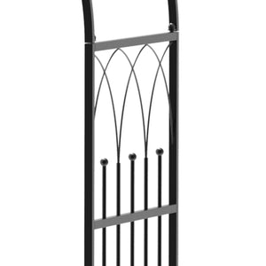 Arche à rosiers Banc de Jardin 2 Places 2 en 1 dim. 115L x 59l x 203H cm métal époxy Noir
