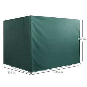 Housse de Protection balancelle de Jardin bâche étanche dim. 2,15L x 1,55l x 1,5H m PE Vert