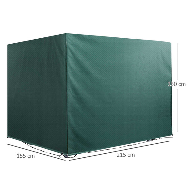 Housse de Protection balancelle de Jardin bâche étanche dim. 2,15L x 1,55l x 1,5H m PE Vert
