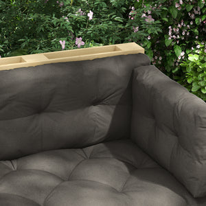 Ensemble de 3 coussins d'extérieur pour banquette canapé 1 coussin d'assise 1 coussins de dossier et 1 coussin latéral gris