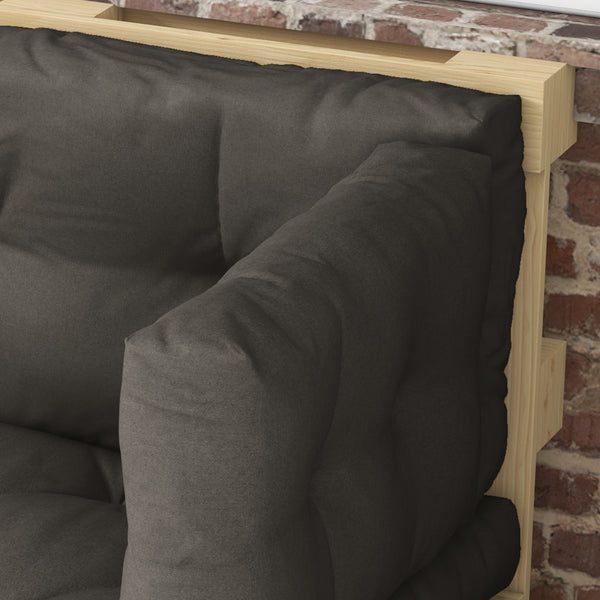 Ensemble de 3 coussins d'extérieur pour banquette canapé 1 coussin d'assise 1 coussins de dossier et 1 coussin latéral gris
