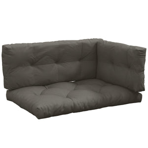 Ensemble de 3 coussins d'extérieur pour banquette canapé 1 coussin d'assise 1 coussins de dossier et 1 coussin latéral gris