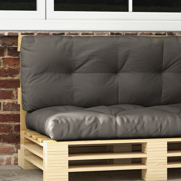 Ensemble de 3 coussins d'extérieur pour banquette canapé 1 coussin d'assise 1 coussins de dossier et 1 coussin latéral gris