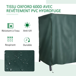Housse de protection pour balancelle de jardin housse de balancelle de jardin toile Oxford ouverture zippée 177 x 114 x 152 cm vert foncé