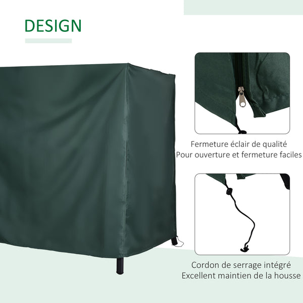 Housse de protection pour balancelle de jardin housse de balancelle de jardin toile Oxford ouverture zippée 177 x 114 x 152 cm vert foncé