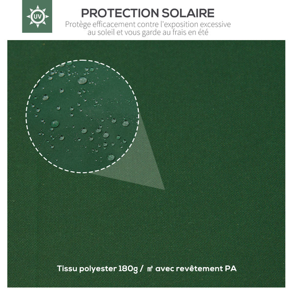 Toile de rechange pour pavillon tonnelle tente 3 x 4 m polyester haute densité 180 g/m² vert