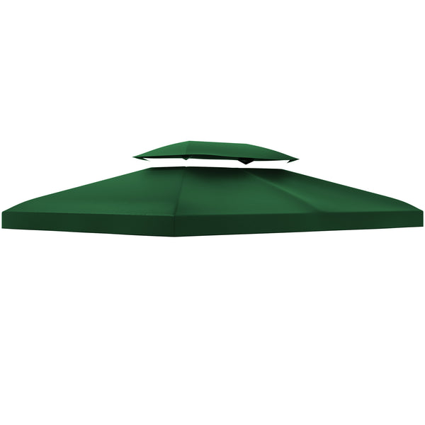 Toile de rechange pour pavillon tonnelle tente 3 x 4 m polyester haute densité 180 g/m² vert