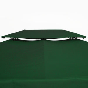 Toile de rechange pour pavillon tonnelle tente 3 x 4 m polyester haute densité 180 g/m² vert