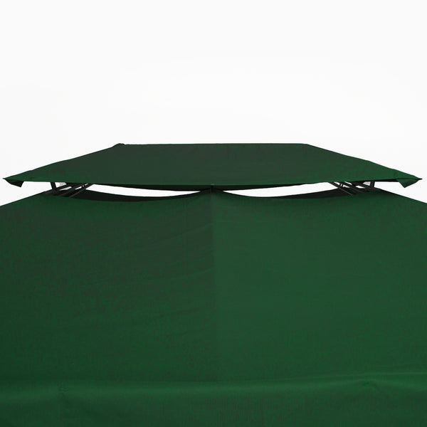 Toile de rechange pour pavillon tonnelle tente 3 x 4 m polyester haute densité 180 g/m² vert