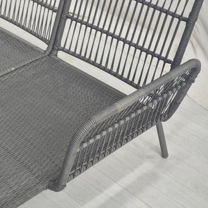 Salon de jardin extérieur d'angle moduable 4 places en résine tressée canapé de jardin extérieur avec table basse coussins grand confort inclus gris