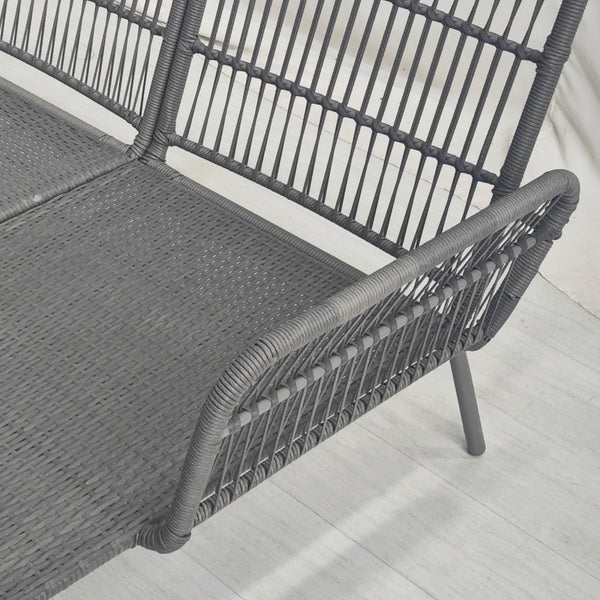 Salon de jardin extérieur d'angle moduable 4 places en résine tressée canapé de jardin extérieur avec table basse coussins grand confort inclus gris