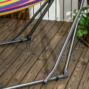 Hamac de jardin pliable étendoir à linge avec support incurvé en métal époxy hamac sur pied 1 place charge max. 120 Kg dim. 270L x 100l x 94Hcm