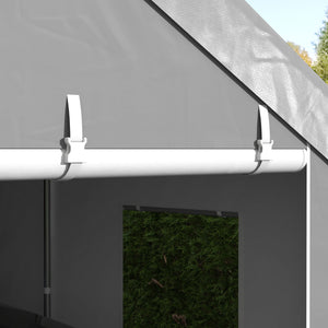 Tente garage carport dim. 6L x 2,95l x 2,78H m acier galvanisé robuste PE haute densité 160 g/m² imperméable anti-UV, 2 portes enroulables et 6 fenêtres