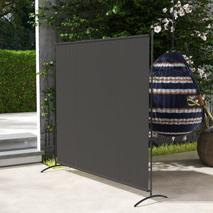 Paravent Extérieur à Panneau Unique, Séparateur de Pièce de 180H cm avec Protection UV30+, Panneau Brise-Vue avec Base Stable pour Intérieur et Extérieur, Gris Foncé