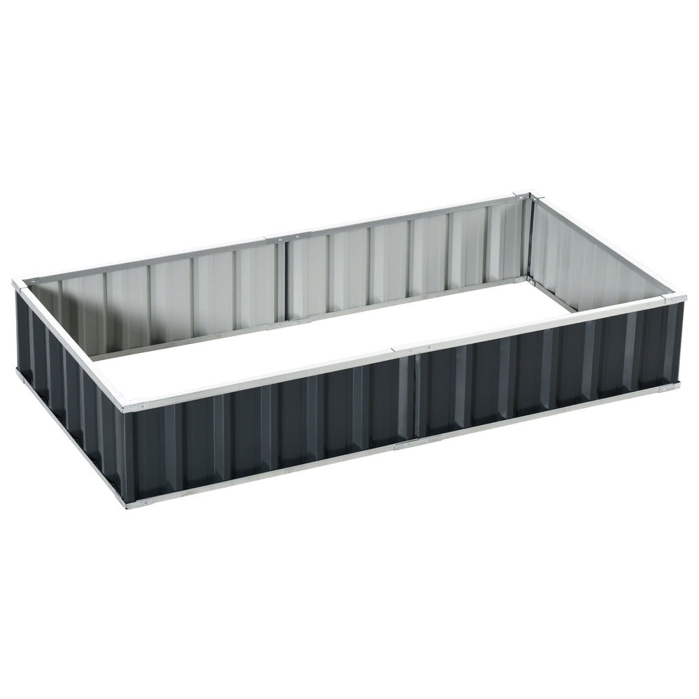 Carré Potager de Jardin 174 x 90 x 30 cm - modulable, Montage sans Outils, Gants fournis - tôle d'acier ondulée Anthracite