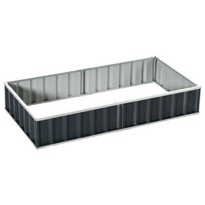 Carré Potager de Jardin 174 x 90 x 30 cm - modulable, Montage sans Outils, Gants fournis - tôle d'acier ondulée Anthracite