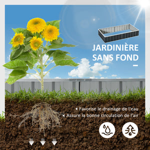 Carré Potager de Jardin 174 x 90 x 30 cm - modulable, Montage sans Outils, Gants fournis - tôle d'acier ondulée Anthracite
