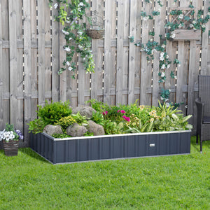 Carré Potager de Jardin 174 x 90 x 30 cm - modulable, Montage sans Outils, Gants fournis - tôle d'acier ondulée Anthracite