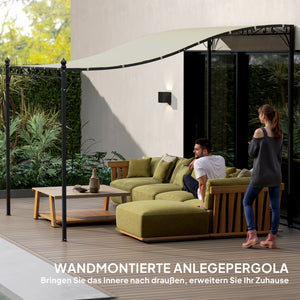 Pavillon d'appoint Pergola avec Toit imperméable, Auvent de Pavillon autoportant, Pavillon de Jardin Terrasse Abri Protection Solaire pour Terrasse Jardin env. 2,5x3x2,5 m Blanc crème