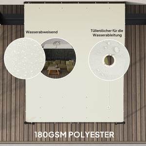 Pavillon d'appoint Pergola avec Toit imperméable, Auvent de Pavillon autoportant, Pavillon de Jardin Terrasse Abri Protection Solaire pour Terrasse Jardin env. 2,5x3x2,5 m Blanc crème