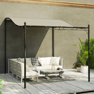 Pavillon d'appoint Pergola avec Toit imperméable, Auvent de Pavillon autoportant, Pavillon de Jardin Terrasse Abri Protection Solaire pour Terrasse Jardin env. 2,5x3x2,5 m Blanc crème