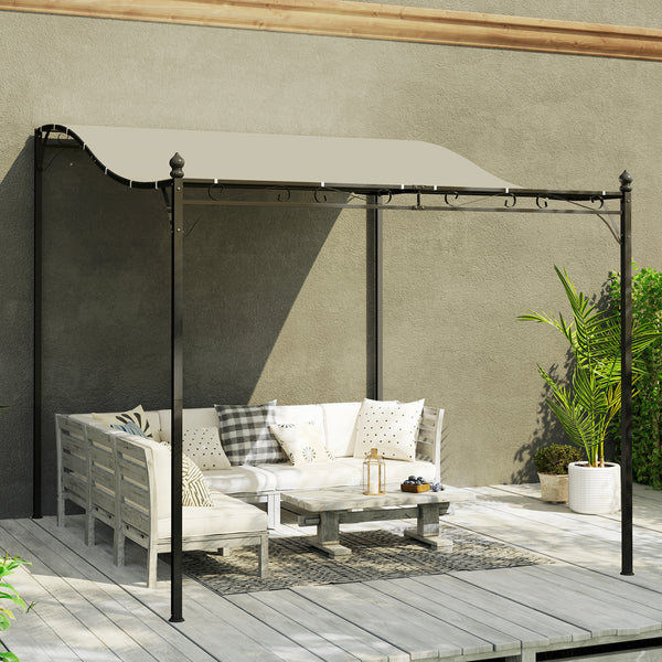 Pavillon d'appoint Pergola avec Toit imperméable, Auvent de Pavillon autoportant, Pavillon de Jardin Terrasse Abri Protection Solaire pour Terrasse Jardin env. 2,5x3x2,5 m Blanc crème