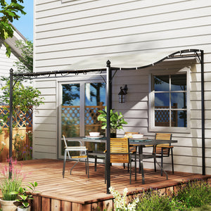 Pavillon d'appoint Pergola avec Toit imperméable, Auvent de Pavillon autoportant, Pavillon de Jardin Terrasse Abri Protection Solaire pour Terrasse Jardin env. 2,5x3x2,5 m Blanc crème
