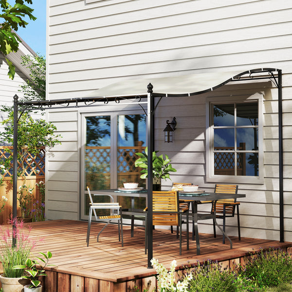 Pavillon d'appoint Pergola avec Toit imperméable, Auvent de Pavillon autoportant, Pavillon de Jardin Terrasse Abri Protection Solaire pour Terrasse Jardin env. 2,5x3x2,5 m Blanc crème