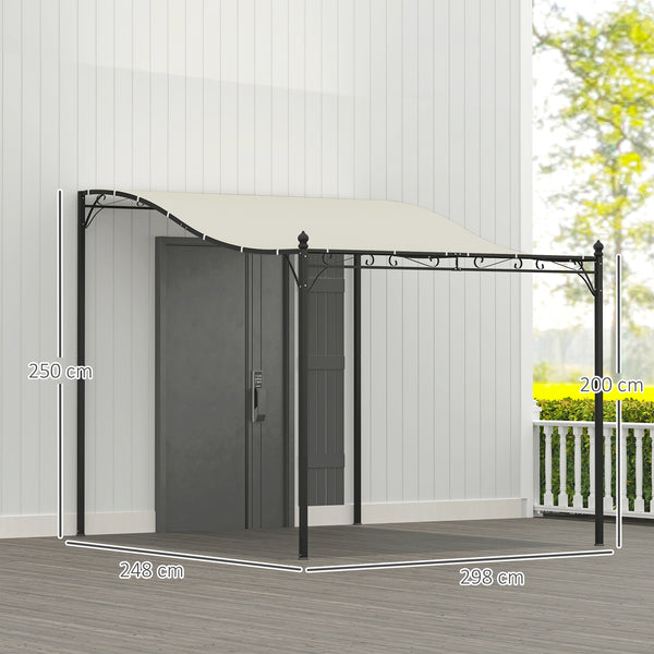 Pavillon d'appoint Pergola avec Toit imperméable, Auvent de Pavillon autoportant, Pavillon de Jardin Terrasse Abri Protection Solaire pour Terrasse Jardin env. 2,5x3x2,5 m Blanc crème