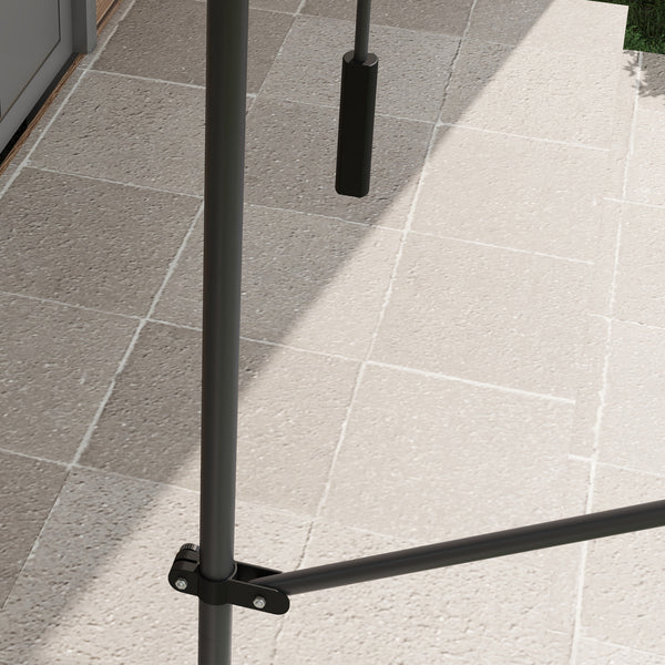 Store banne autoportant manuel auvent rétractable 2,5L x 1,2l x 2,1-3H m inclinaison réglable pour balcon sans trous à percer métal alu polyester sable