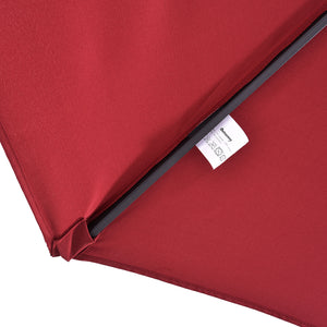 Parasol de jardin exterieur parasol double rectangulaire 4,6L x 2,7l x 2,4H m avec ouverture fermeture manivelle, cadre en acier, toile 180 g/m², parasol pour balcon, piscine, bordeaux