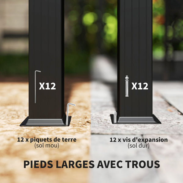 Pergola jardin exterieur pergola aluminium 3,6 x 6 m coulissante rétractable pour terrasse structure en aluminium + toile polyester - beige