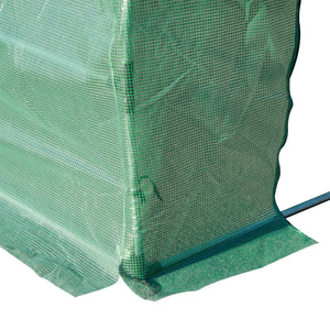 Bâche de Rechange Serre Tunnel 18 m², bâche 6 x 3 x 2 m PE Anti-UV imperméable 12 fenêtres + Porte Enroulable zippée vert
