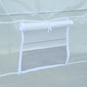 Serre de Jardin Tunnel Surface Sol 5 m² 2,5L x 2l x 2H m châssis Tubulaire renforcé 18 mm 4 fenêtres Blanc