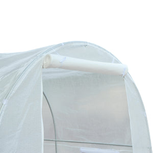 Serre de Jardin Tunnel Surface Sol 5 m² 2,5L x 2l x 2H m châssis Tubulaire renforcé 18 mm 4 fenêtres Blanc