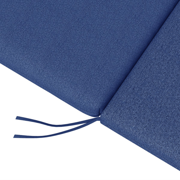 Lot de 2 Matelas pour Chaise Longue transat Bain de Soleil avec Sangles d'attache pour Jardin dim. 190,5L x 58,4l x 7H cm Bleu