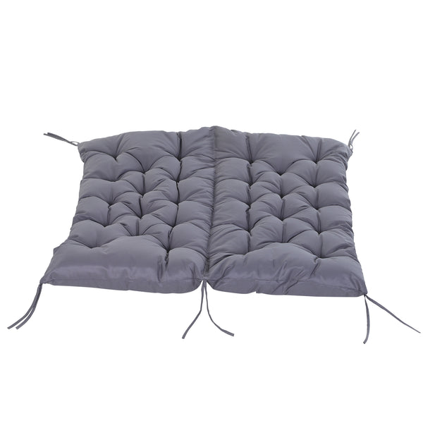 Coussin Matelas Assise Dossier pour Banc de Jardin balancelle canapé 2 Places Grand Confort 132 x 110 x 10 cm Gris